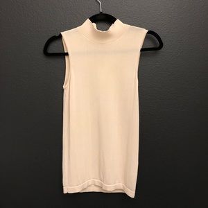 REISS Blush Tone Mock Collar Sleeveless Top